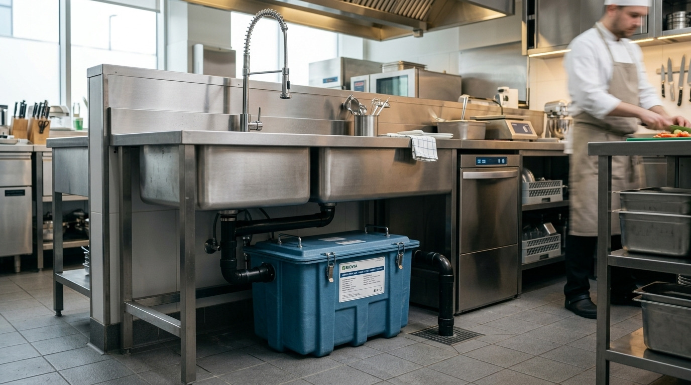 Grease Trap Fiber FRP untuk dapur komersial