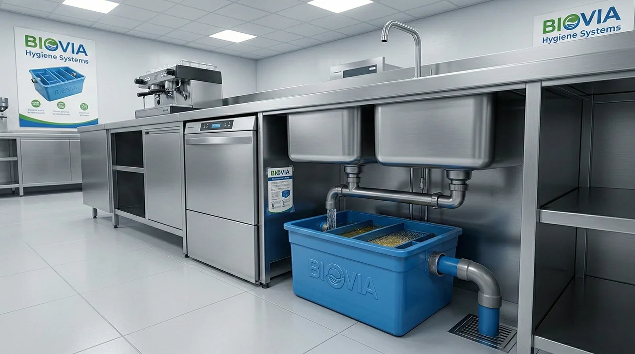 Grease Trap Fiber BIOVIA - Unit Pemisah Lemak Dapur Unit grease trap fiber BIOVIA pemisah lemak dan minyak untuk dapur restoran dan kafe