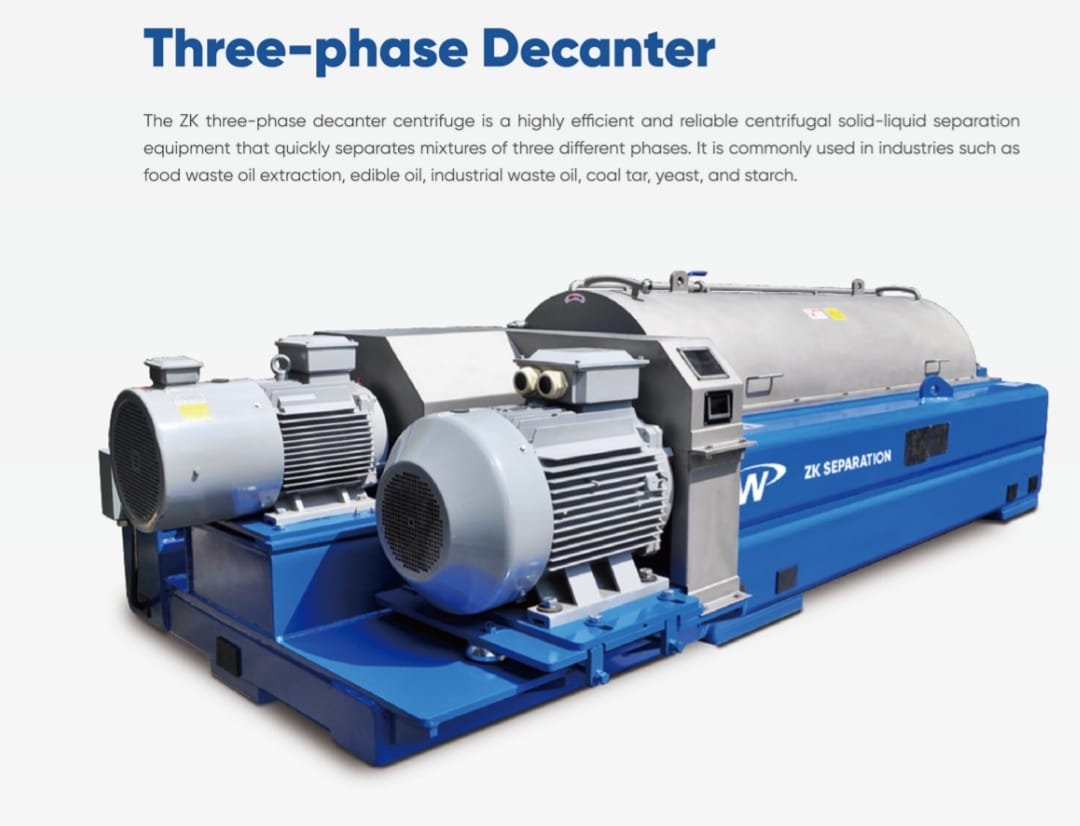 Three Phase Decanter Centrifuge - PT Yuan Adam Energi Three phase decanter centrifuge untuk pemisahan tiga fase campuran industri