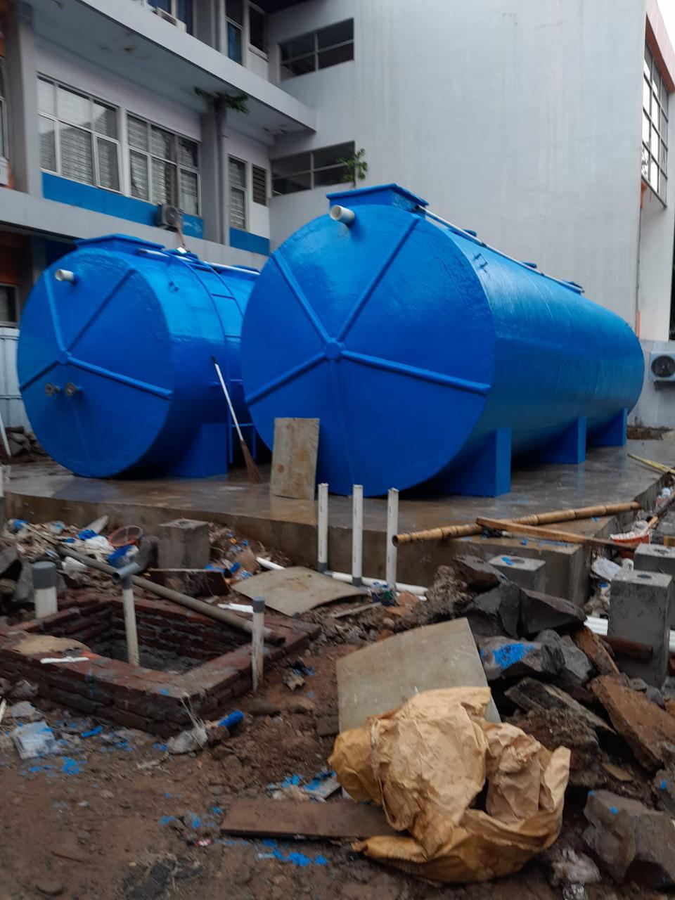 Biotank Biofilter FRP BIOVIA - Pabrik Tangki IPAL Unit biotank biofilter FRP pengolah limbah cair domestik dari Pabrik Tangki IPAL brand BIOVIA
